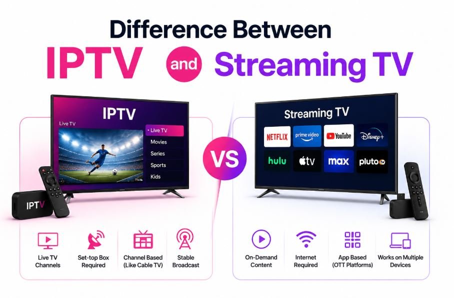 Difference Between IPTV and Streaming TV