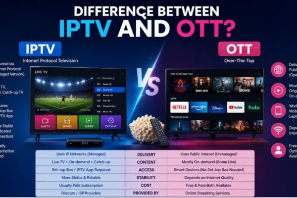 Difference between IPTV and OTT platform