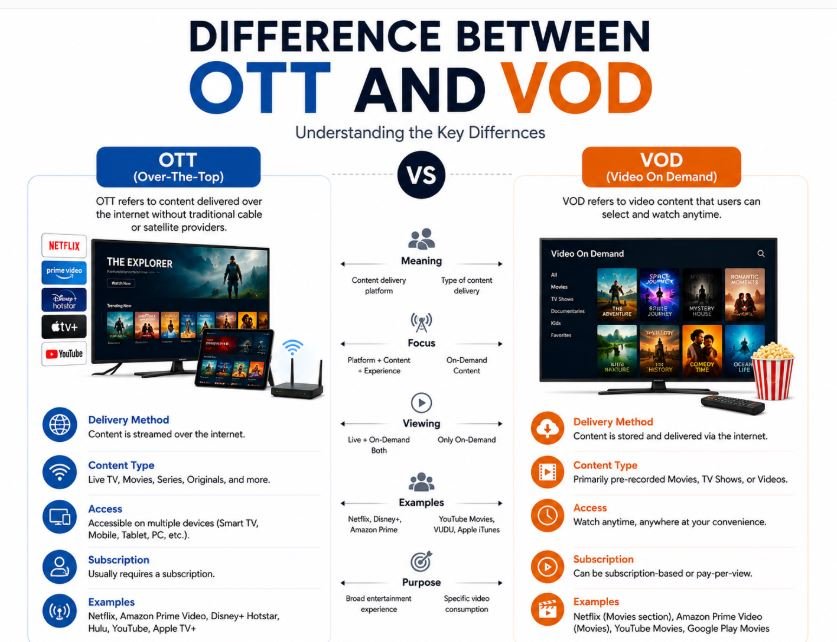 OTT VS VOD with their Difference