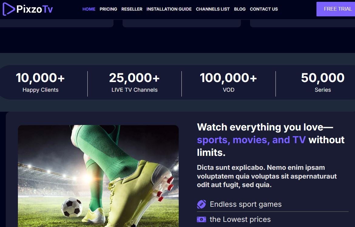 Pixzo TV Services for live sports