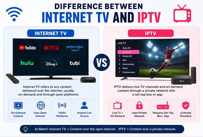 Difference Between Internet TV and IPTV